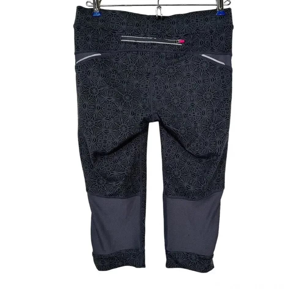 Athleta  Grey Asphalt Starfruit Bare To Run Capri  581373